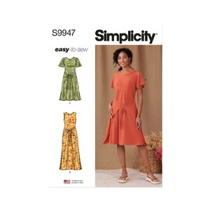 Simplicity Sewing Pattern S9947d5 Misses Knit Dress with Sleeve Length Variations size 4-12