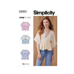Simplicity Sewing Pattern S9951y5 Misses’ Top In Two Lengths size 18-26