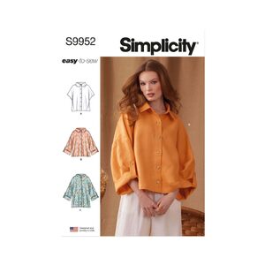 Simplicity Sewing Pattern S9952a Misses’ Shirts size s-xxl