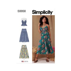 Simplicity Sewing Pattern S9958k5 Misses’ Top and Skirt size 8-16