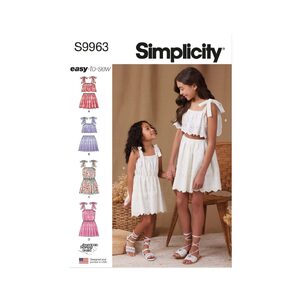 Simplicity Sewing Pattern S9963hh Children &amp; Girls Tops Skirt &amp; Dress size 3-6