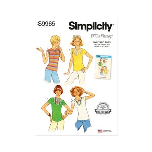 Simplicity Sewing Pattern S9965a Misses’ Knit Tops size 6-16