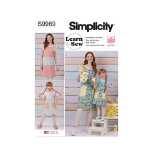 Simplicity Sewing Pattern S9969a Children &amp; Misses Reversible Apron sz s-l-s-l