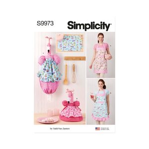 Simplicity Sewing Pattern S9973os Aprons and Kitchen Décor by Faith Van Zanten