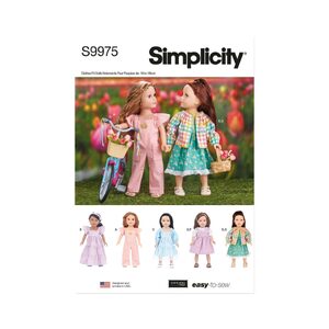 Simplicity Sewing Pattern S9975os 18″ Doll Clothes by Elaine Heigl Designs