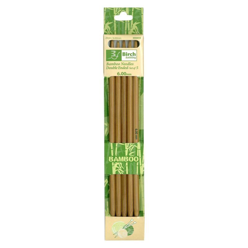 Bamboo Double-Pointed Knitting Needles 20cm x 6.00mm