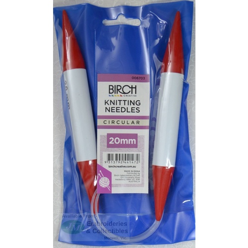 Birch Circular Knitting Needle, 80cm, 20mm Jumbo