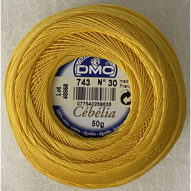 DMC 3 Pearl Cotton 743Medium Yellow