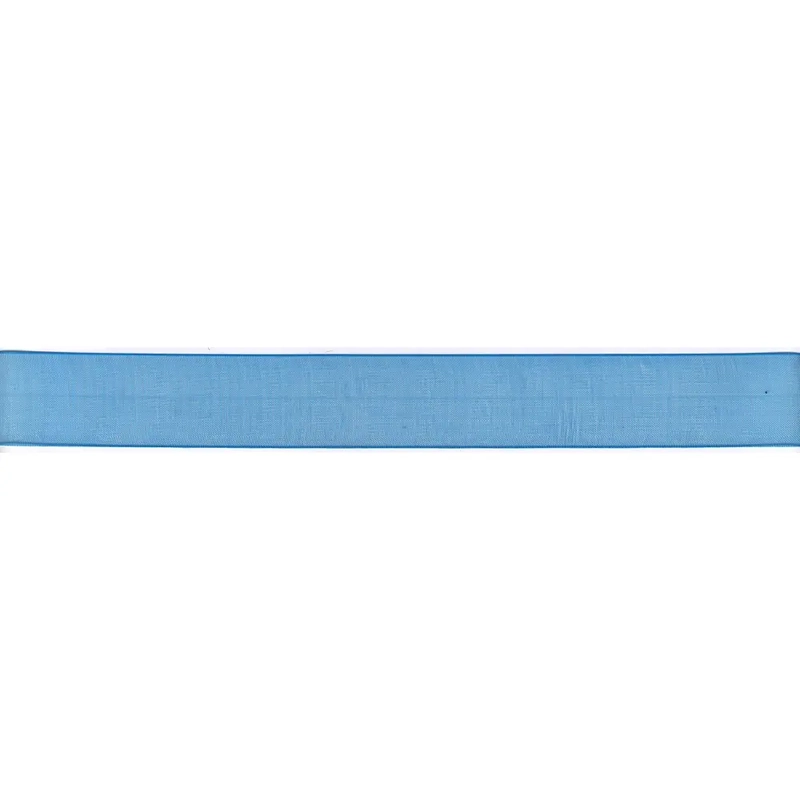 Organza Ribbon 25mm AEGEAN BLUE Sealed Edge Per 10 Metres