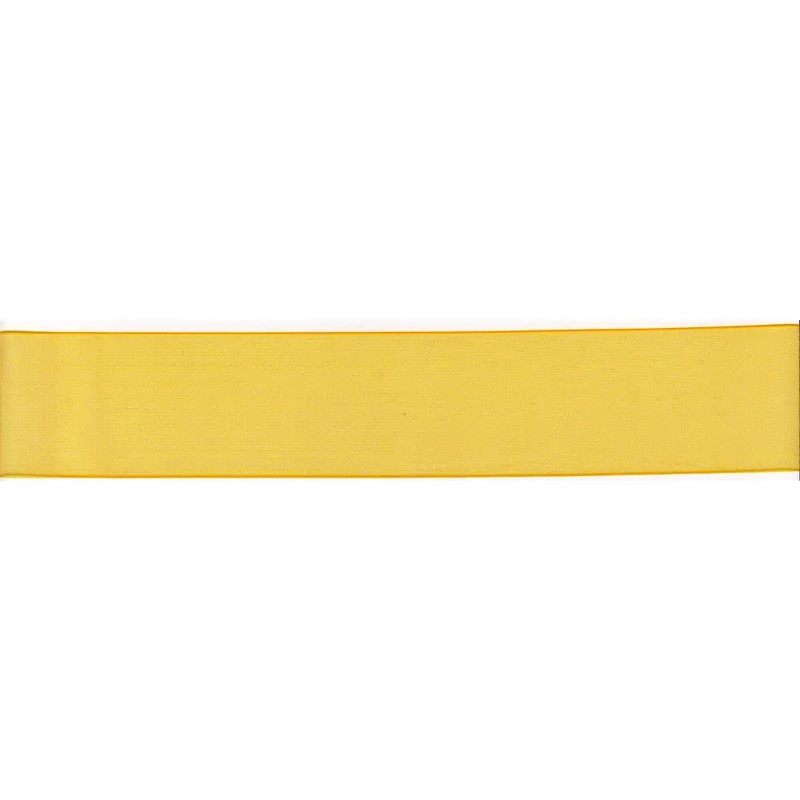 Organza Ribbon 38mm YELLOW GOLD Sealed Edge Per 10 Metres