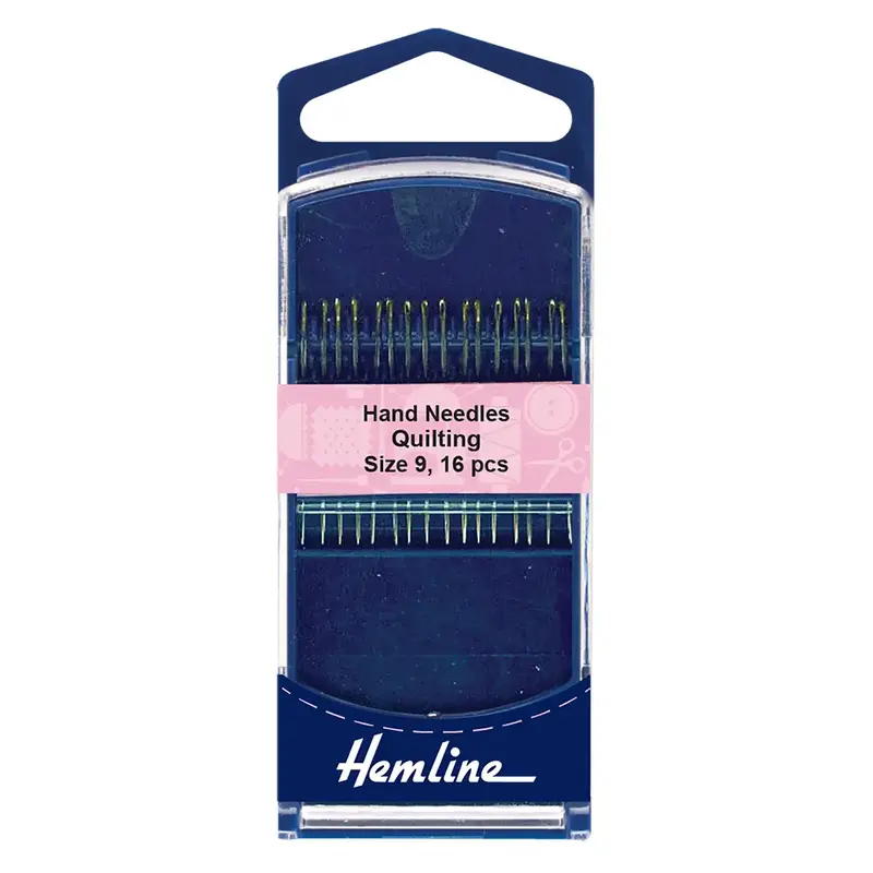 Gold Eye Quilting Needles Size 9, Pack of 16 by Hemline, Quality Hand Needles