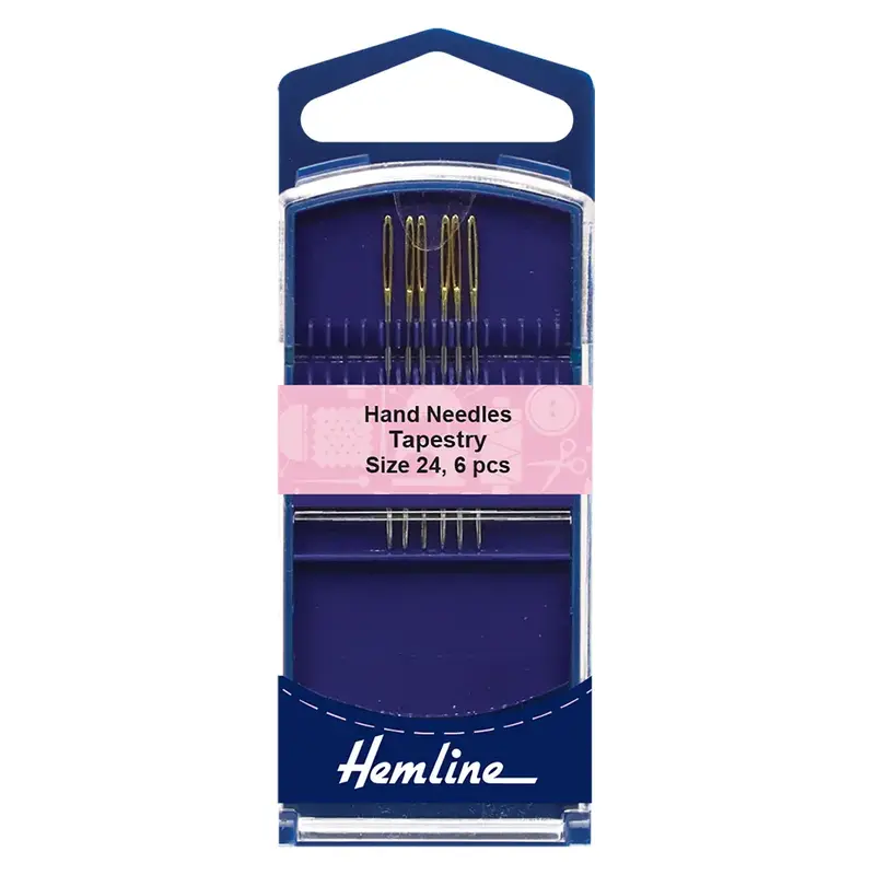 Gold Eye Tapestry Needles Size 24, Pack of 6 Needles, By Hemline