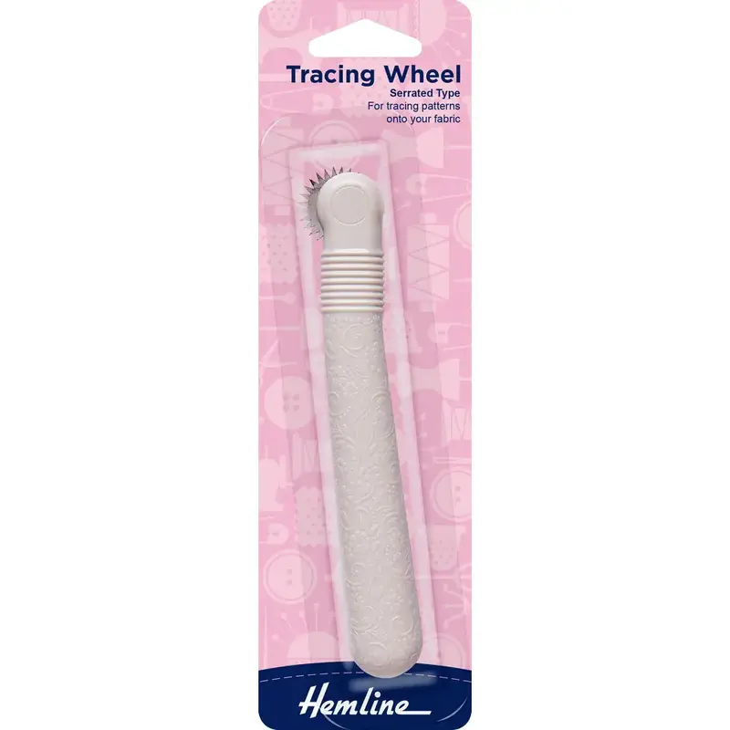 Hemline Tracing Wheel Serrated Type, Trace Patterns Onto Fabric, Scrolled Handle