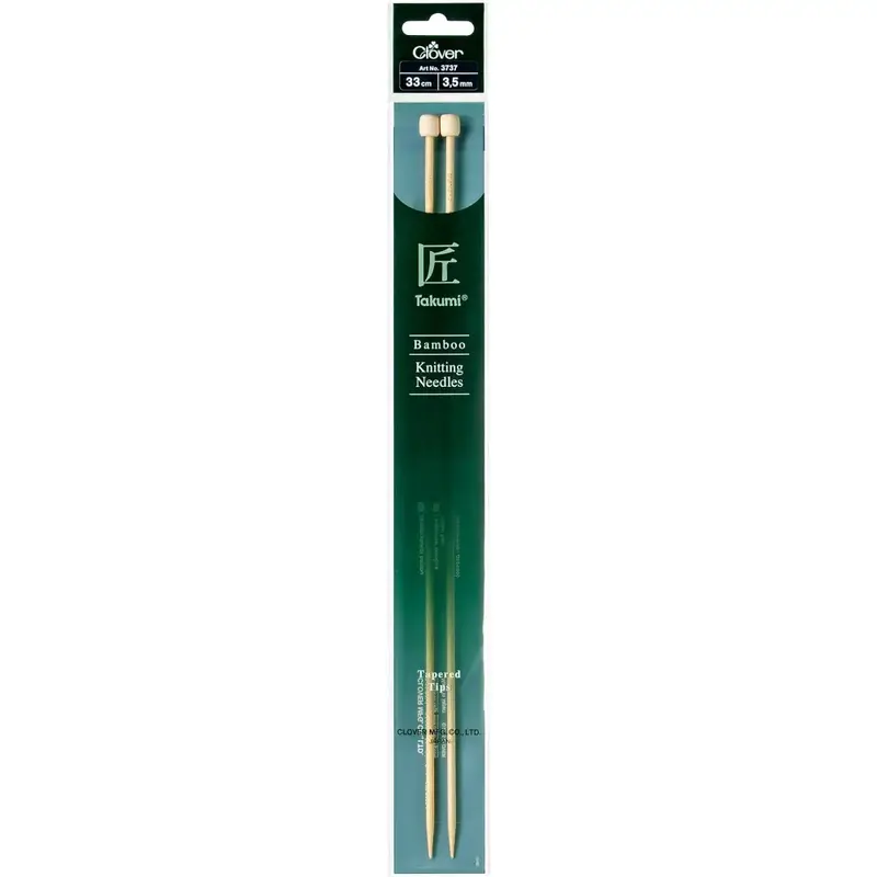 Clover Takumi 33cm x 3.5mm Bamboo Knitting Needles