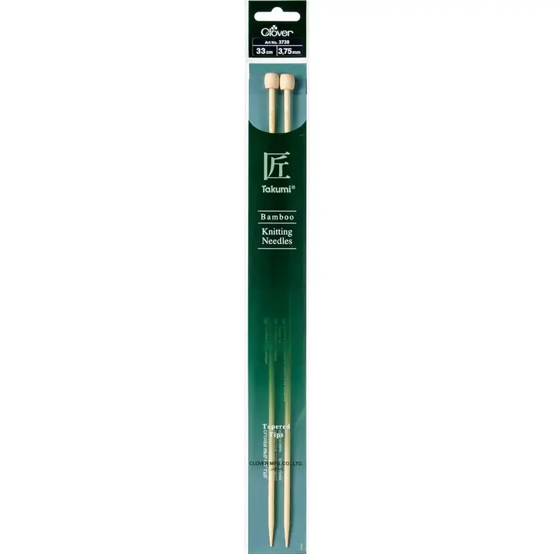 Clover Takumi 33cm x 3.75mm Bamboo Knitting Needles