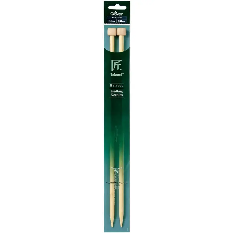 Clover Takumi 33cm x 8.00mm Bamboo Knitting Needles