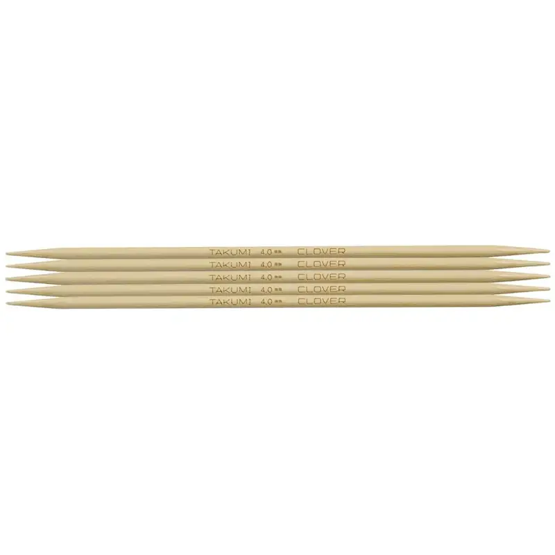 Clover 16cm 4.00mm Takumi Double Pointed Knitting Needles Pkt of 5