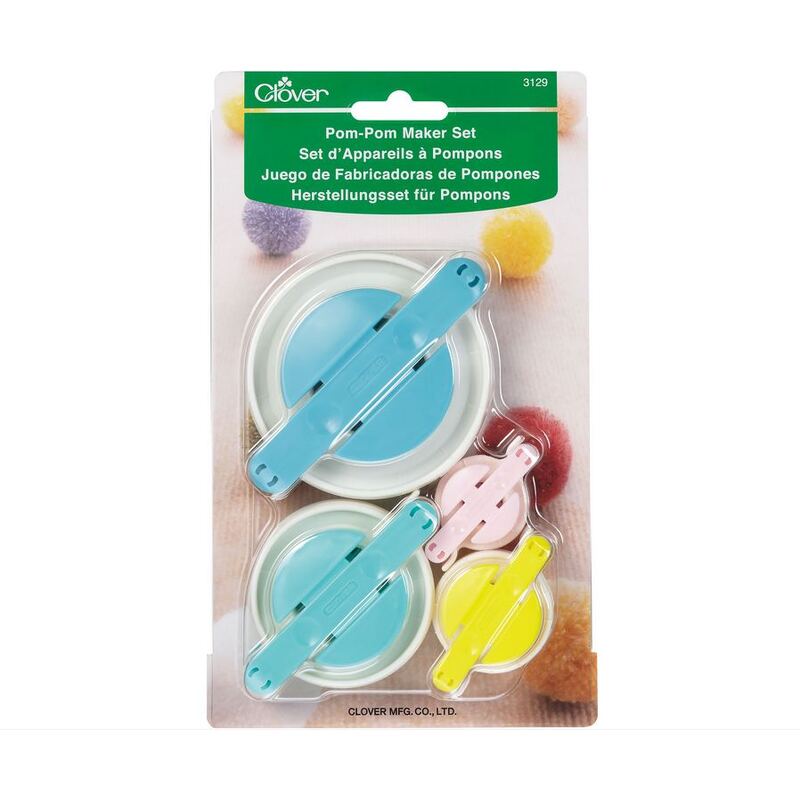 Clover Pom-Pom Maker, 4 Pack, 35mm, 45mm, 65mm & 85mm, Fun & Easy