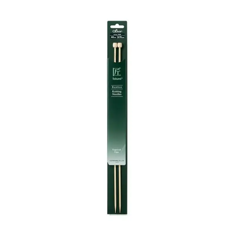 Clover Takumi 40cm x 3.75mm Bamboo Knitting Needles