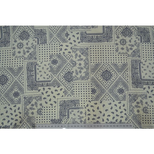 Cotton Fabric Per Metre, 110cm Wide, 59-1529.02 CREAM / NAVY