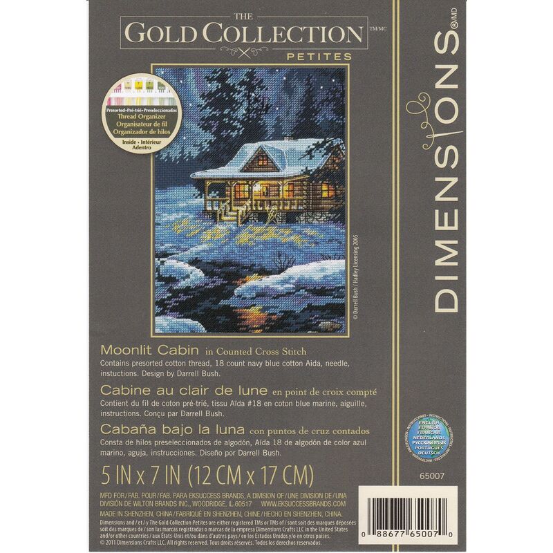 MOONLIT CABIN Counted Cross Stitch Kit 12 x 17cm, 65007