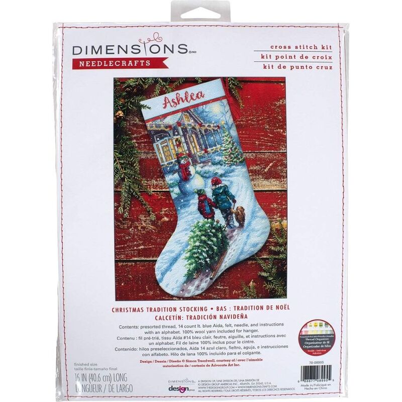 CHRISTMAS TRADITION STOCKING Counted Cross Stitch Kit 16" Long 70-08995