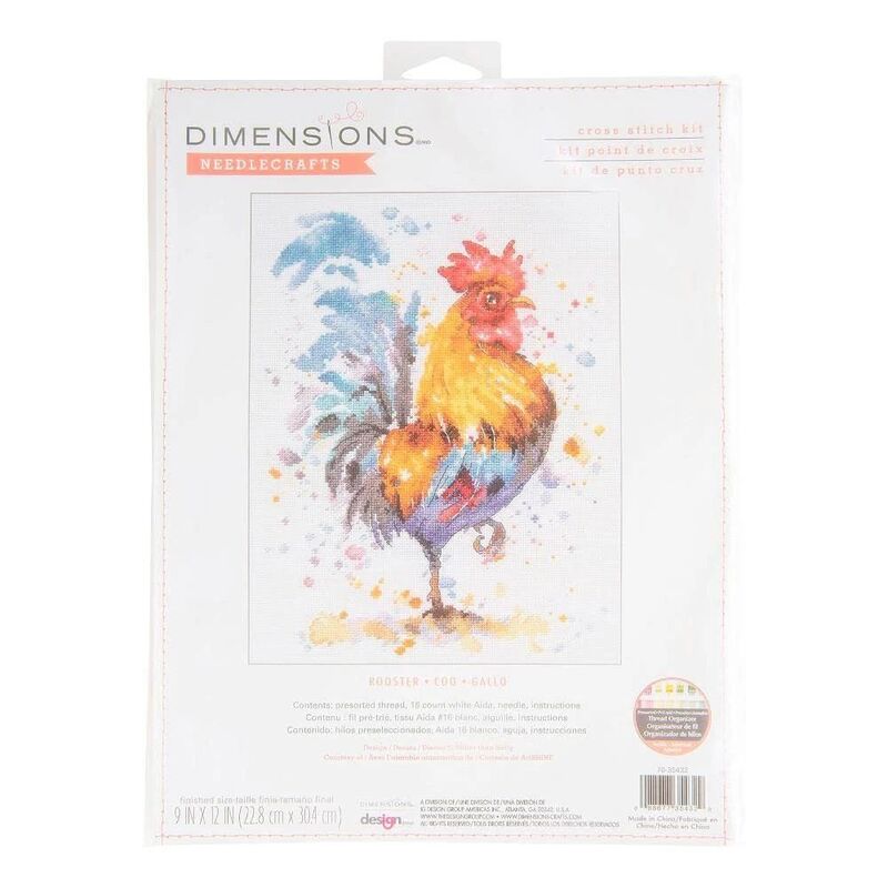 ROOSTER Counted Cross Stitch Kit 9" x 12", 70-35432