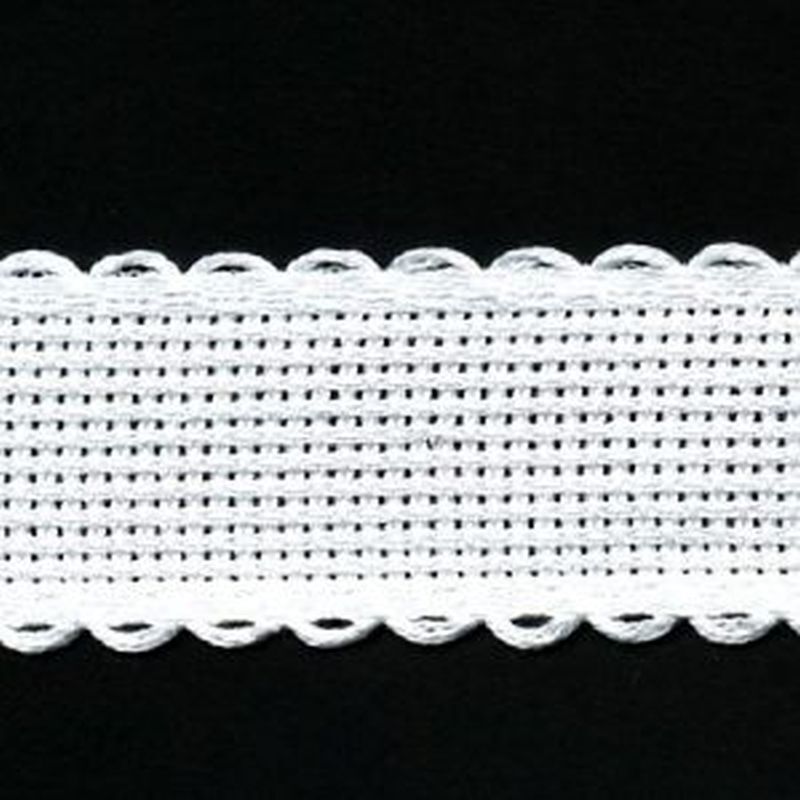 WHITE 25mm Wide 14 Count Aida Band (7002-1), Priced per Metre