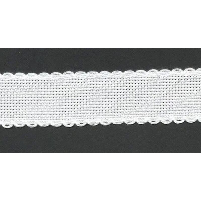 WHITE 30mm Wide 14 Count Aida Band (7003-1), Priced per Metre