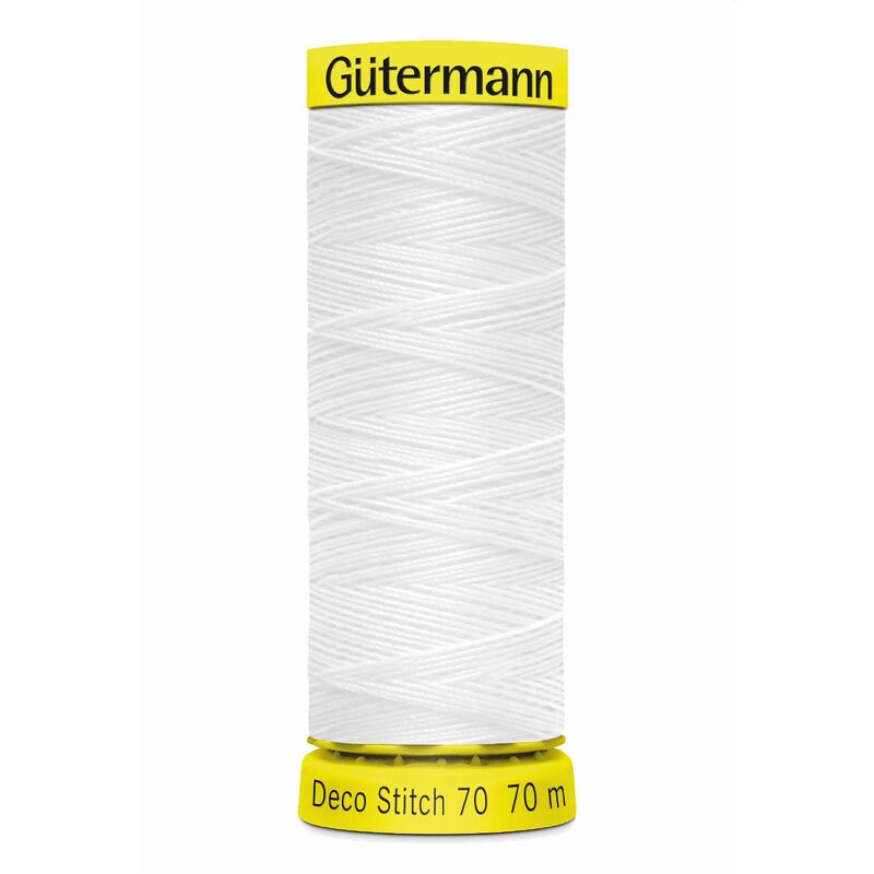 Deco Stitch 70, #800 WHITE 70m Silky Topstitch Thread