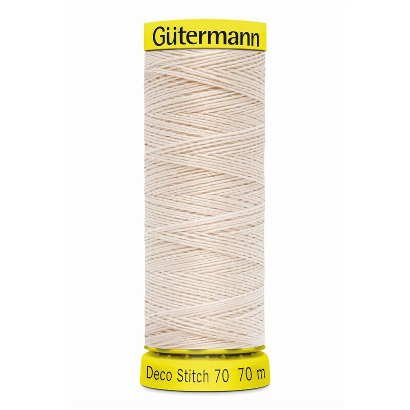 Deco Stitch 70, #802 CREAM 70m Silky Topstitch Thread