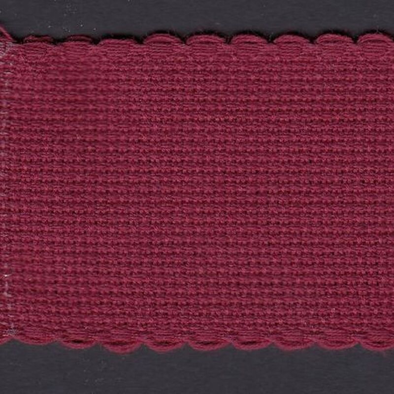 BURGUNDY 50mm Wide 14 Count Aida Band (7107-9060), Priced per Metre