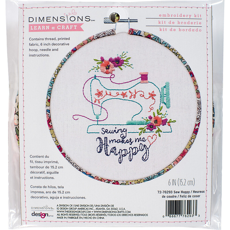 Dimensions SEW HAPPY Stamped Embroidery Kit, 72-76293