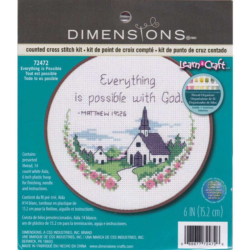 Dimensions EVERYTHING POSSIBLE Counted Cross Stitch Kit, Learn A Craft 72472