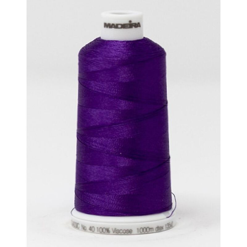 Madeira Classic Rayon 40, #1033 PURPLE PANSY 1000m Embroidery Thread