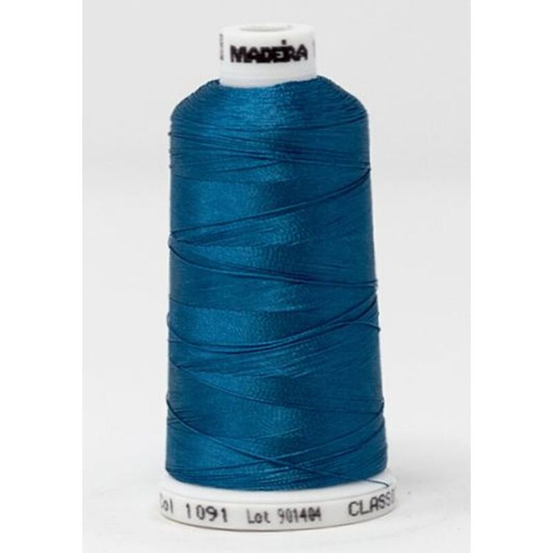 Madeira Classic Rayon 40, #1091 TEAL BLUE 1000m Embroidery Thread