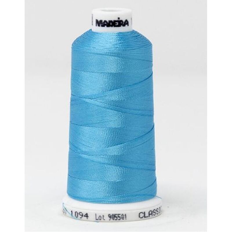 Madeira Classic Rayon 40, #1094 CARIBBEAN BLUE 1000m Embroidery Thread