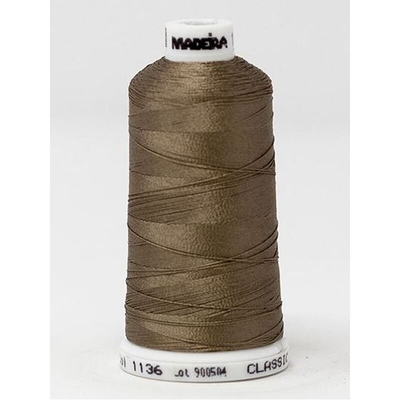 Madeira Classic Rayon 40, #1136 DARK TAUPE 1000m Embroidery Thread