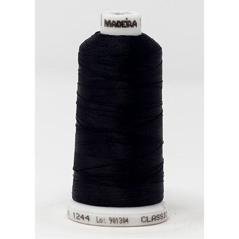 Madeira Classic Rayon 40, #1244 DARKEST NIGHT 1000m Embroidery Thread