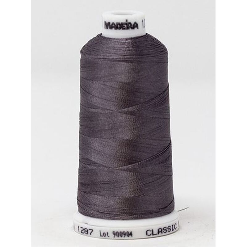 Madeira Classic Rayon 40, #1287 GUN METAL 1000m Embroidery Thread