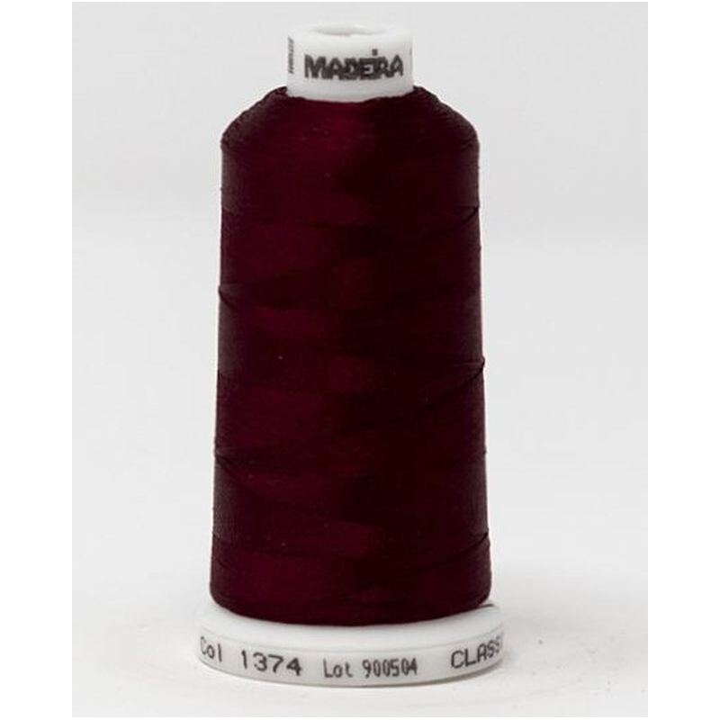 Madeira Classic Rayon 40, #1374 MAROON 1000m Embroidery Thread