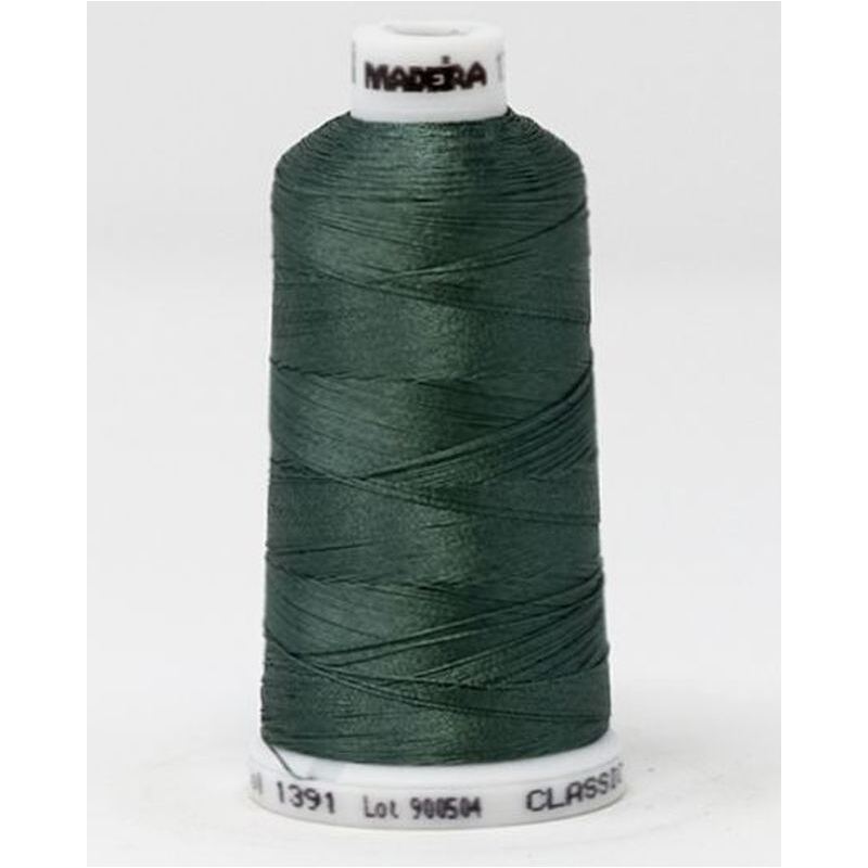 Madeira Classic Rayon 40, #1391 SPRUCE GREEN 1000m Embroidery Thread