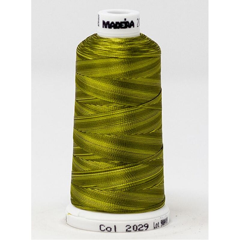 Madeira Classic Rayon 40, #2029 LIGHT GREEN OMBRE 1000m Variegated Embroidery Thread