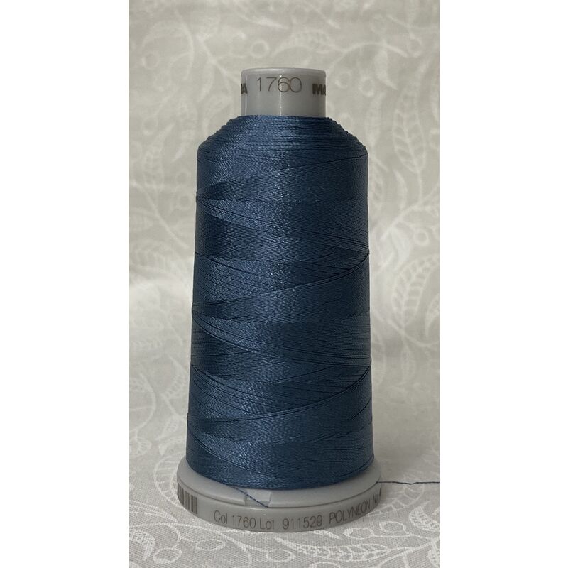 #1760 ANTIQUE BLUE 1000m Madeira Polyneon 40 Embroidery Thread