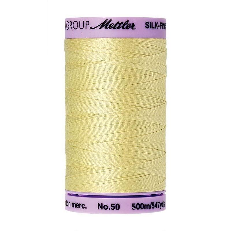 Mettler Silk-finish Cotton 50, #1412 LEMON FROST 500m Thread (Old #0502)