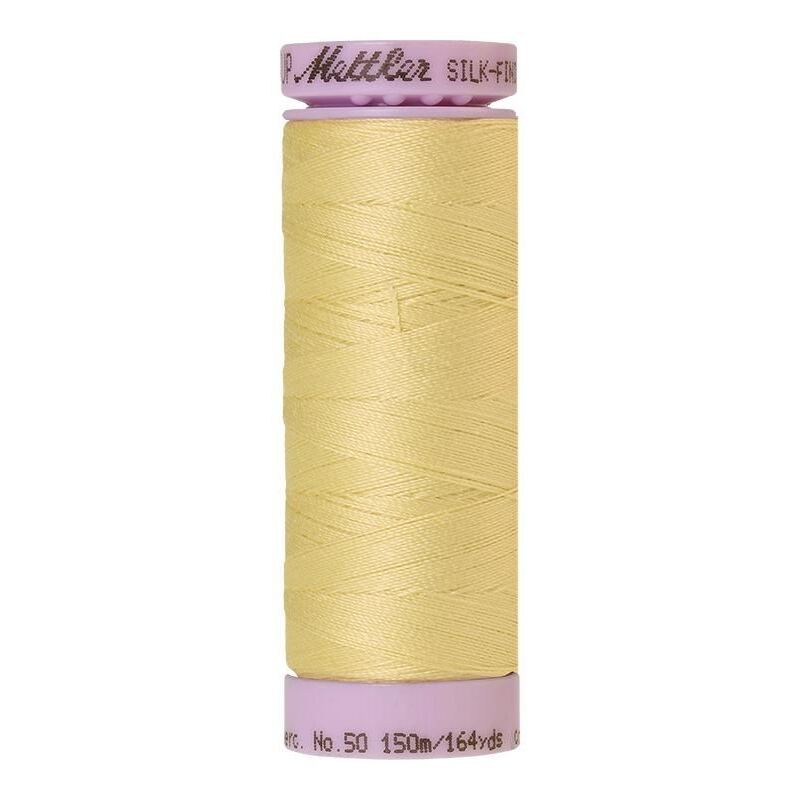 Mettler Silk-finish Cotton 50, #1412 LEMON FROST 150m Thread (Old Colour #0502)