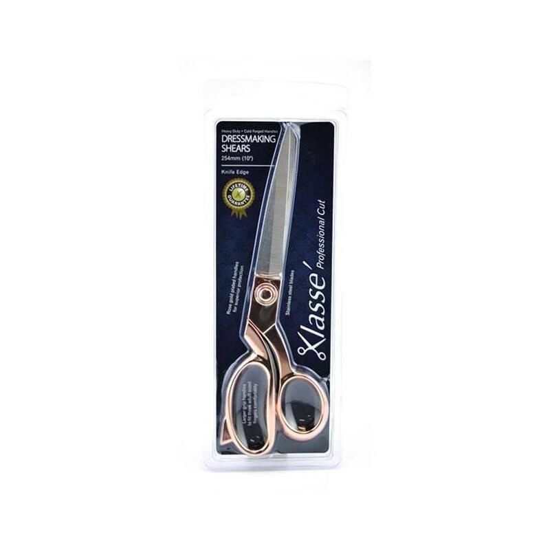 Klasse 254mm (10") Dressmaking Shears, Knife Edge Blades in Rose Gold Finish