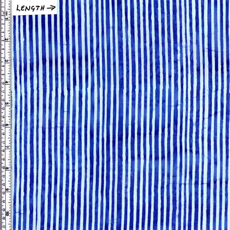 Batik Australia BA1295 Stripes Blue/White 110cm Wide Cotton Fabric