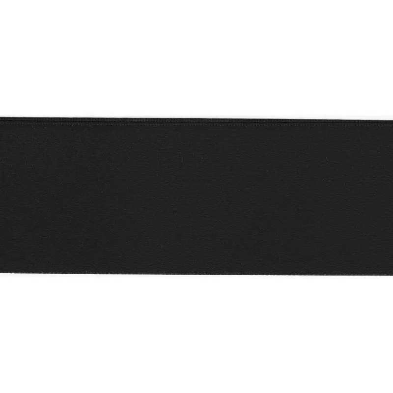 BLACK 36mm (Folded) Woven Edge Satin Blanket Binding By The Metre