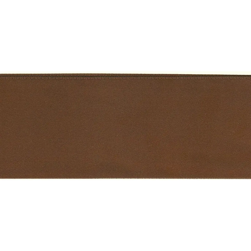 FRIAR BROWN 50mm (Folded) Woven Edge Satin Blanket Binding By The Metre